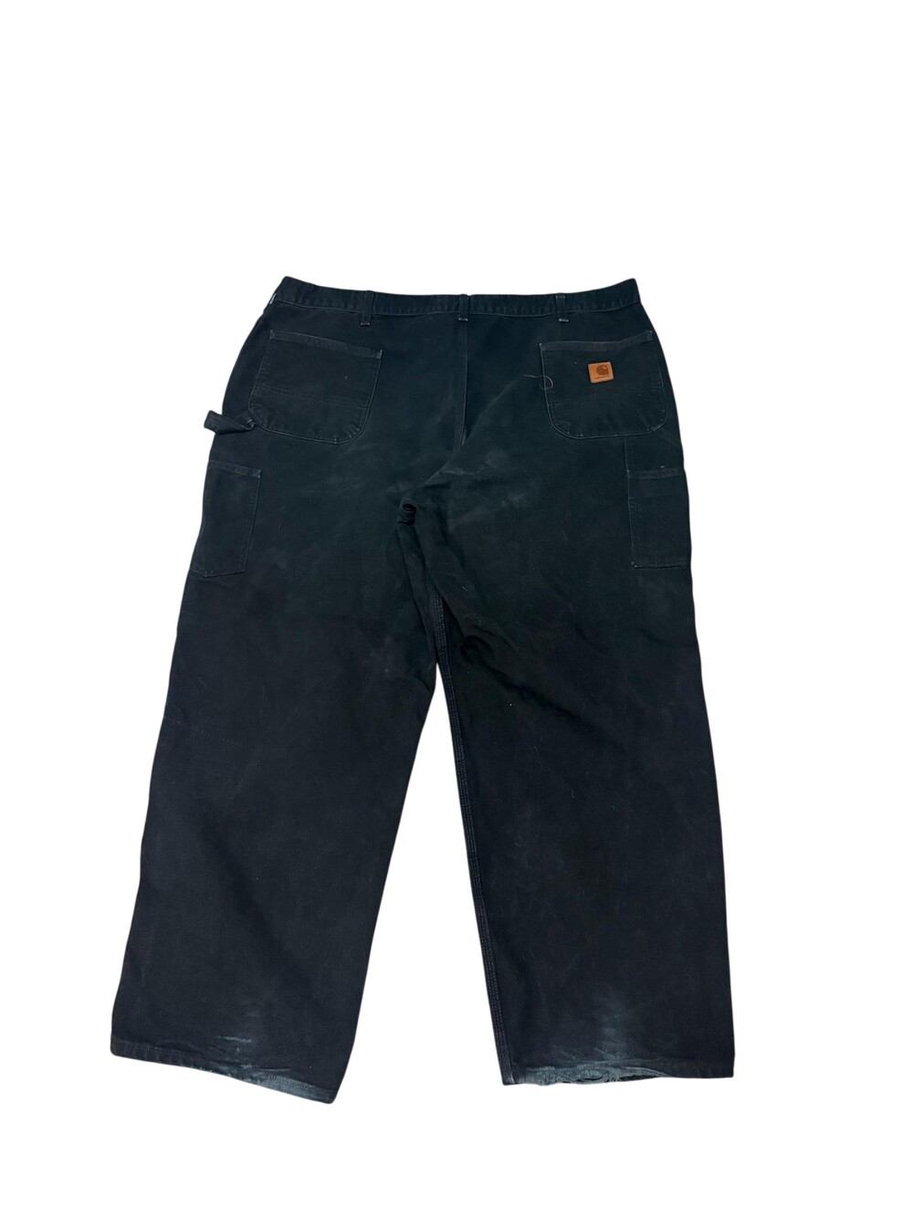Carhartt Carpenter Pants Mens 46x30 Black Canvas Workwear B11 Loose Original